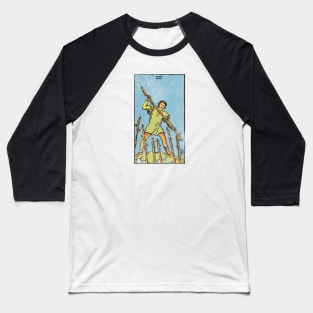 Seven of wands tarot card (distressed) Baseball T-Shirt